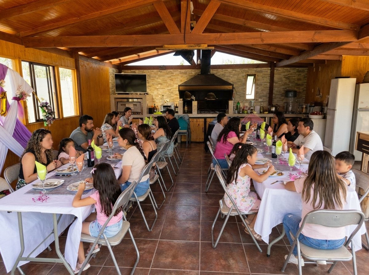 Quincho Don Justo equipado con parrilla y cocina en El Refugio de Gabriela